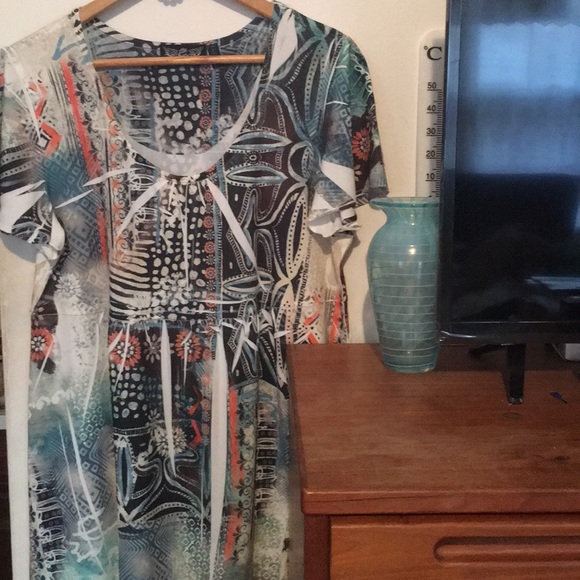 TATTOO ME WOMAN TUNIC 2X SCOOPNECK MULTI-COLOR HOT - Picture 1 of 6